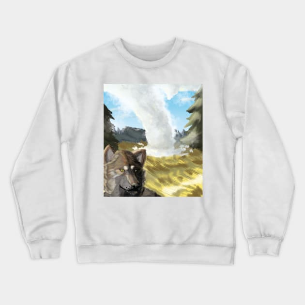 The Geyser and Wolf Crewneck Sweatshirt by Absel123